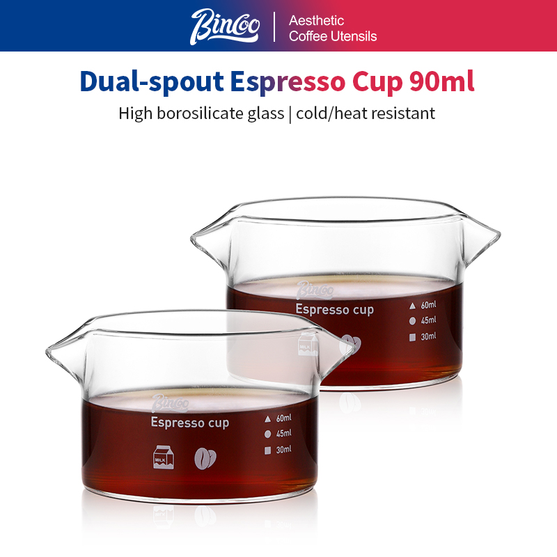 BINCOO 90ml Double Spout Espre - огляд і ціна Espresso Shot Glass